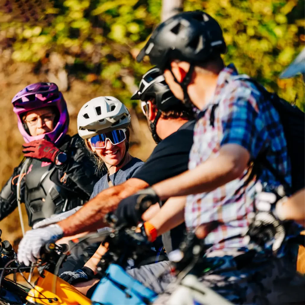 Group of mountain bikers