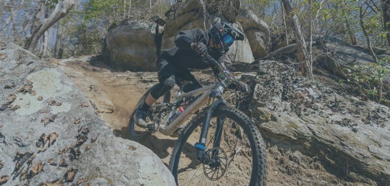 Person on mountain bike with